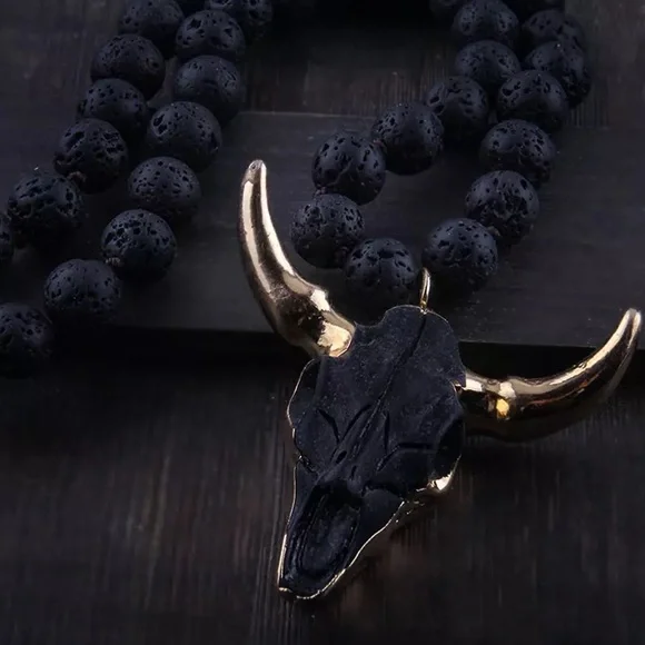 Unisex Fashion Bohemian Long Skull Pendant Necklace - Picture 8 of 14